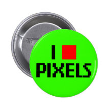I Liebe-Pixel dunkel Anstecknadelbutton