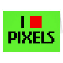 I Liebe-Pixel dunkel Grußkarte