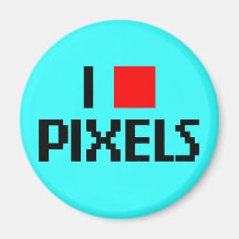 I Liebe-Pixel dunkel Magnete