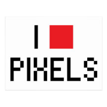 I LIEBE-PIXEL POSTKARTEN