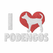 I Liebe-Podengos gesticktes langes Hülsen-T-Shirt