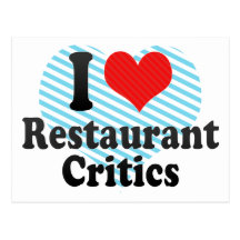 I Liebe-Restaurant-Kritiker Postkarte