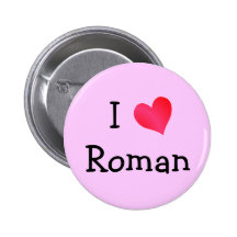 I Liebe römisch Anstecknadelbutton