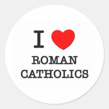 I Liebe-römische Katholische Runder Sticker