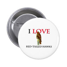 I Liebe Rot-Angebundene Falken Button