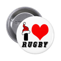 I Liebe-Rugby-Entwurf Anstecknadelbutton