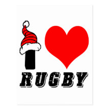 I Liebe-Rugby-Entwurf Postkarte