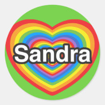 I Liebe Sandra. Liebe I Sie Sandra. Herz Aufkleber