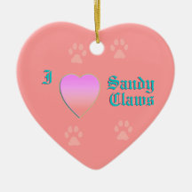 I LIEBE Sandy-Greifer Weihnachtsbaum Ornament