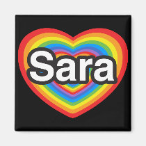 I Liebe Sara. Liebe I Sie Sara. Herz magnete