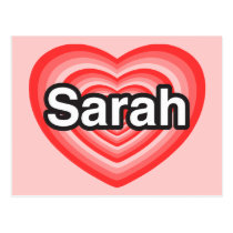 I Liebe Sarah. Liebe I Sie Sarah. Herz postkarten