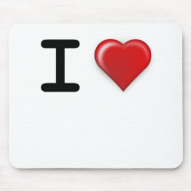 I LIEBE Schablone Mauspads