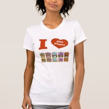 I LIEBE Schlitz-Maschinen-Schlitz-Spieler-T-Shirt