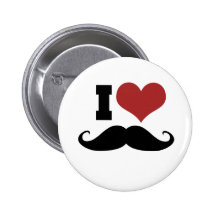 I Liebe-Schnurrbart Anstecknadelbutton