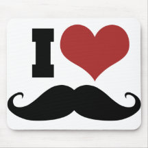 I Liebe-Schnurrbart Mauspads