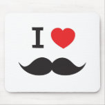 I Liebe-Schnurrbart Mousepads