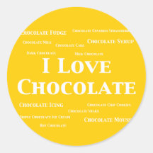 I Liebe-Schokoladen-Geschenke Runde Sticker