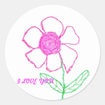 I LIEBE SIE BLUMEN-AUFKLEBER