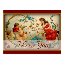I Liebe Sie romantische Vintage Valentine-Amor-Eng postkarten