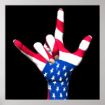 I Liebe Sie USA-Flaggen-Plakat