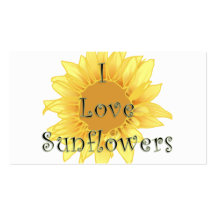 I Liebe-Sonnenblumen Visitenkarten Vorlage