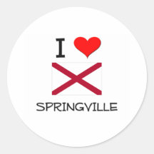 I Liebe SPRINGVILLE Alabama Runder Sticker