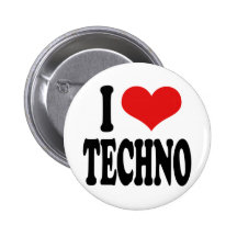 I Liebe Techno Anstecknadelbutton