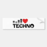 I Liebe Techno Auto Aufkleber