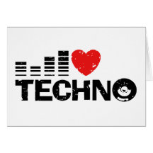 I Liebe Techno Grußkarten