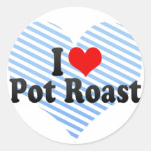I Liebe-Topf-Braten Runder Sticker