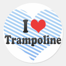I Liebe-Trampoline Runder Sticker