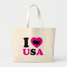 I Liebe USA Leinentaschen