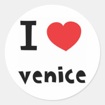 I Liebe Venedig Runder Sticker