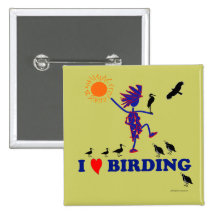 I Liebe-Vogelbeobachtung Anstecknadelbuttons