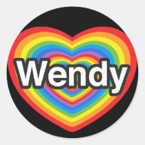 I Liebe Wendy. Liebe I Sie Wendy. Herz aufkleber