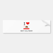 I Liebe WESTHOLLYWOOD Kalifornien Autoaufkleber