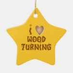 I Liebe Woodturning hölzerne Herzturners-Verzierun Weihnachtsbaum Ornamente