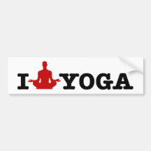 I Liebe-Yoga Autoaufkleber