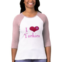 I Liebe Yorkies rosa Damen-T-Shirt