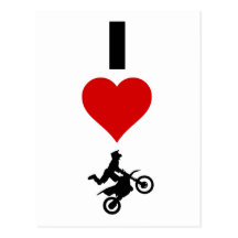 I LiebeMotocross (vertikal) Postkarte