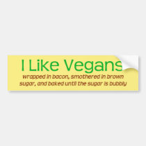 I Like Vegans (wrapped in bacon . . .) autoaufkleber