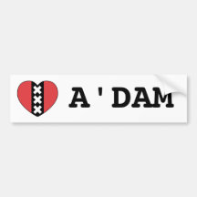 I LOVE A'DAM bumpersticker By Amsterdamned