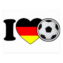 "I Love Fussball" - Mit beliebtem Deutschlandherz Postkarte