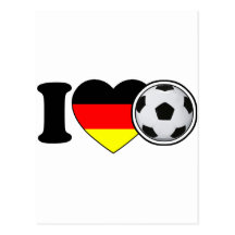 "I Love Fussball" - Mit beliebtem Deutschlandherz Postkarten