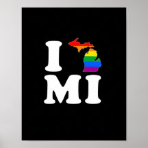 I LOVE GAY MICHIGAN - WHITE -.png Print