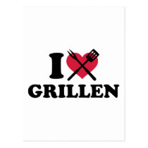 I love Grillen postkarten
