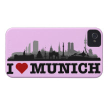 I Love München Stadt Skyline - iPhone4 Schutzhülle iPhone 4 Case-Mate Hüllen