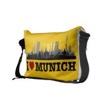 I Love München Stadt Skyline - Kuriertasche