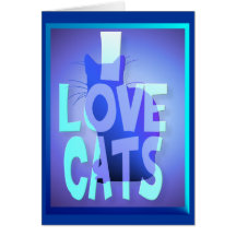 I LOVE MY CAT greeting card