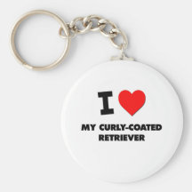 I Love My Curly-Coated Retriever Keychains